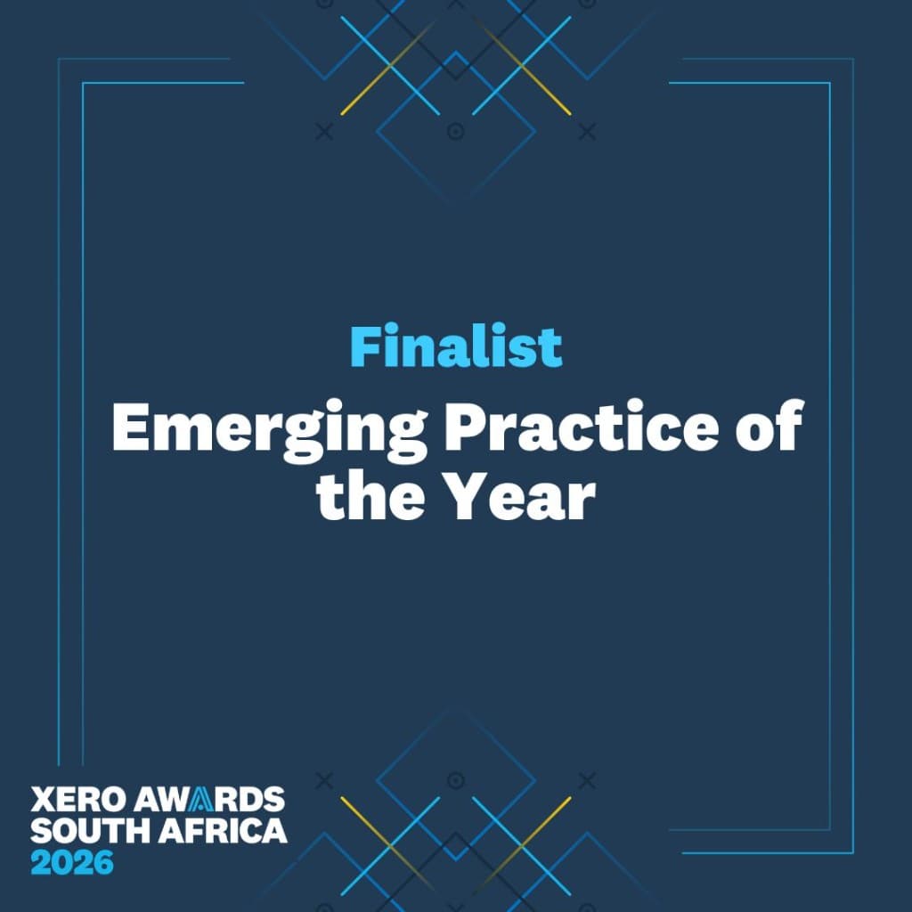 Xero Awards South Africa 2026 Finalist badge — Emerging Practice of the Year, Ready Accounting